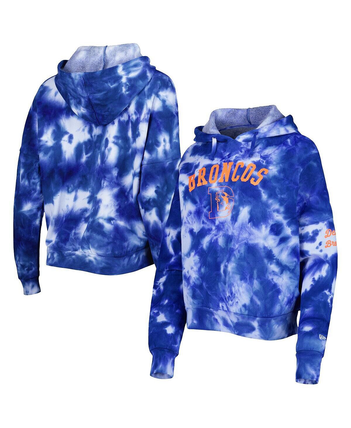

Женский флисовый пуловер с капюшоном Royal Denver Broncos Cloud Dye New Era