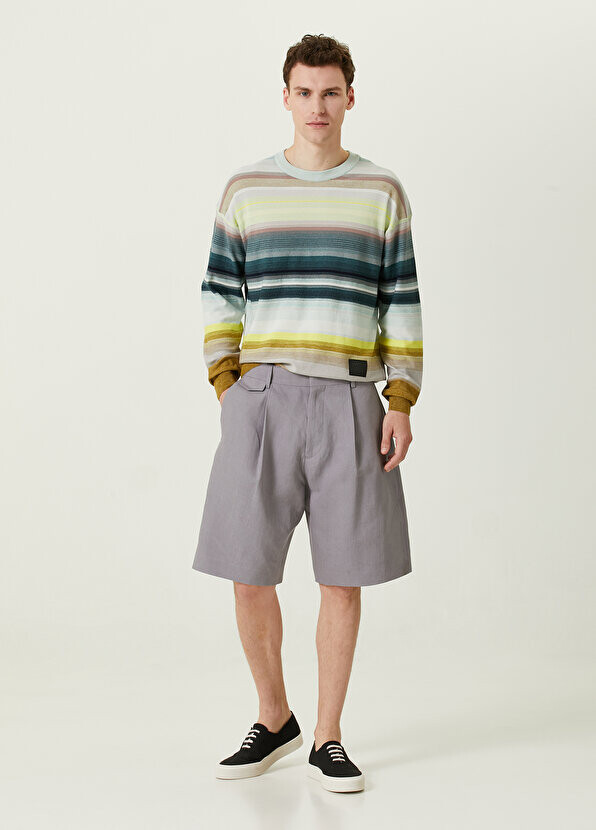 

Серые льняные бермуды со складками Paul Smith