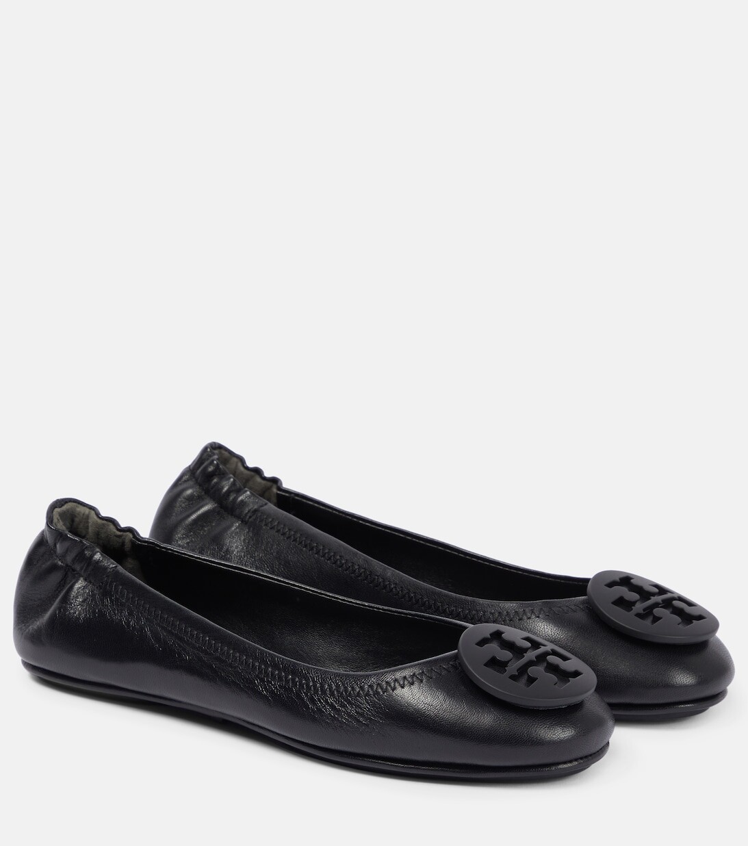 

Кожаные балетки Минни Tory Burch, черный