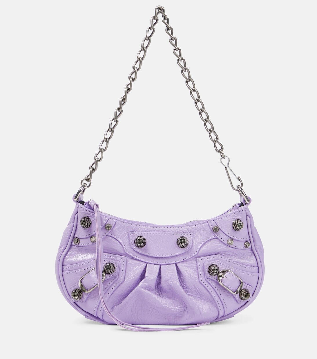 

Кожаная сумка через плечо Le Cagole Mini Balenciaga, фиолетовый