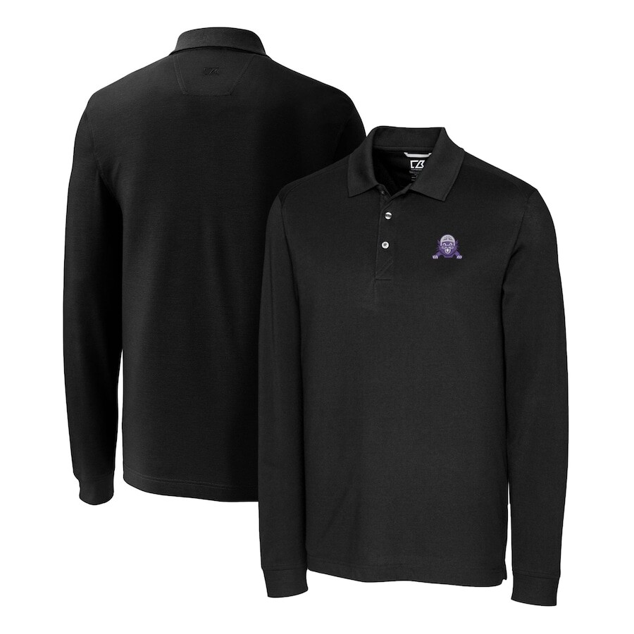 

Поло с длинным рукавом Cutter & Buck Northwestern Wildcats, черный