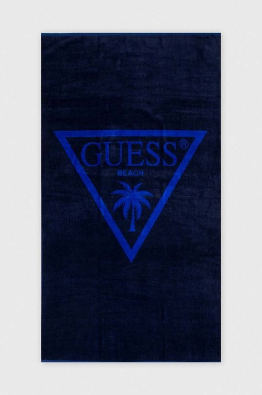 

Хлопковое полотенце Guess, темно-синий