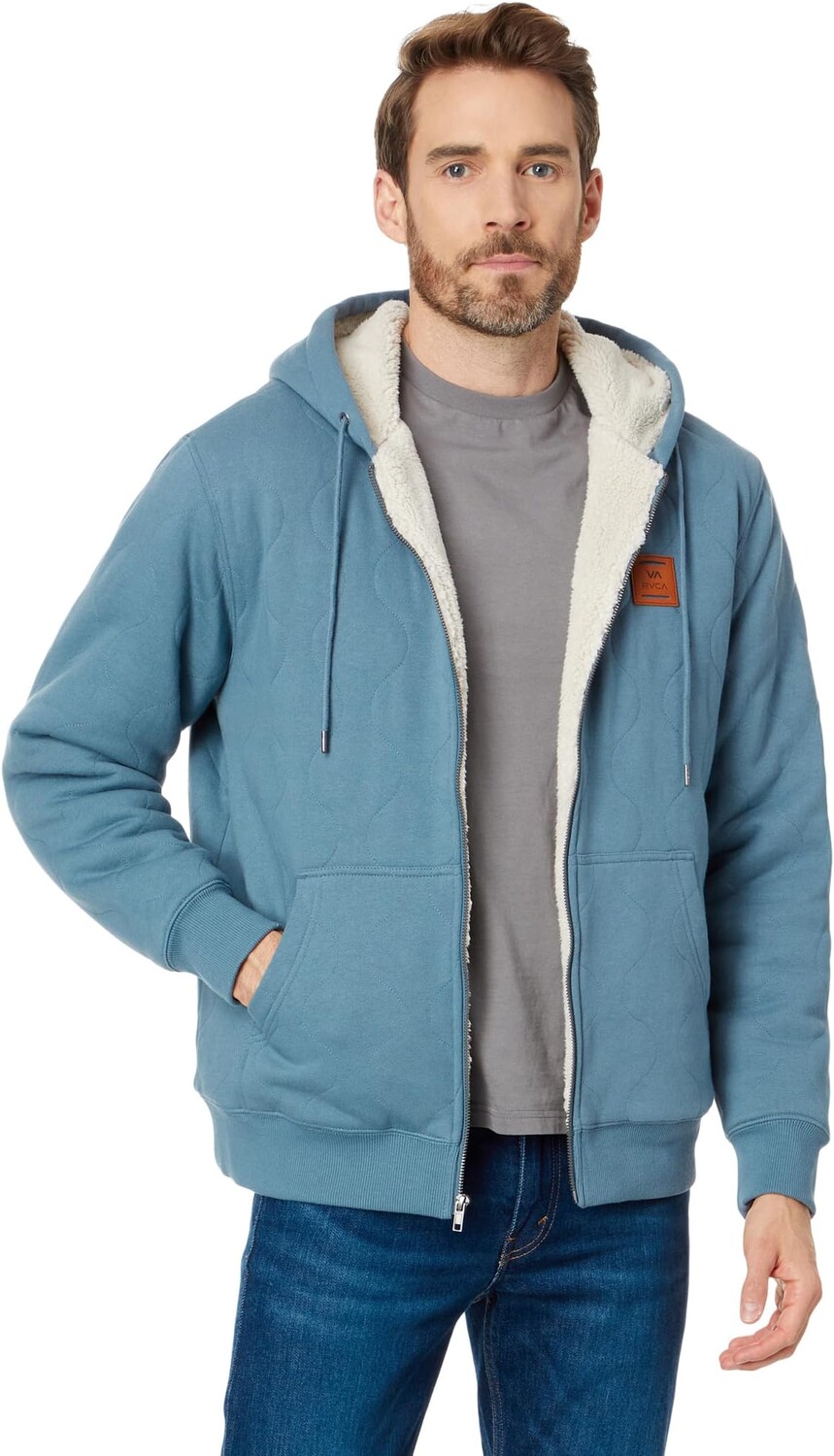 

Флисовая толстовка с молнией во всю длину Arrow RVCA, цвет Industrial Blue