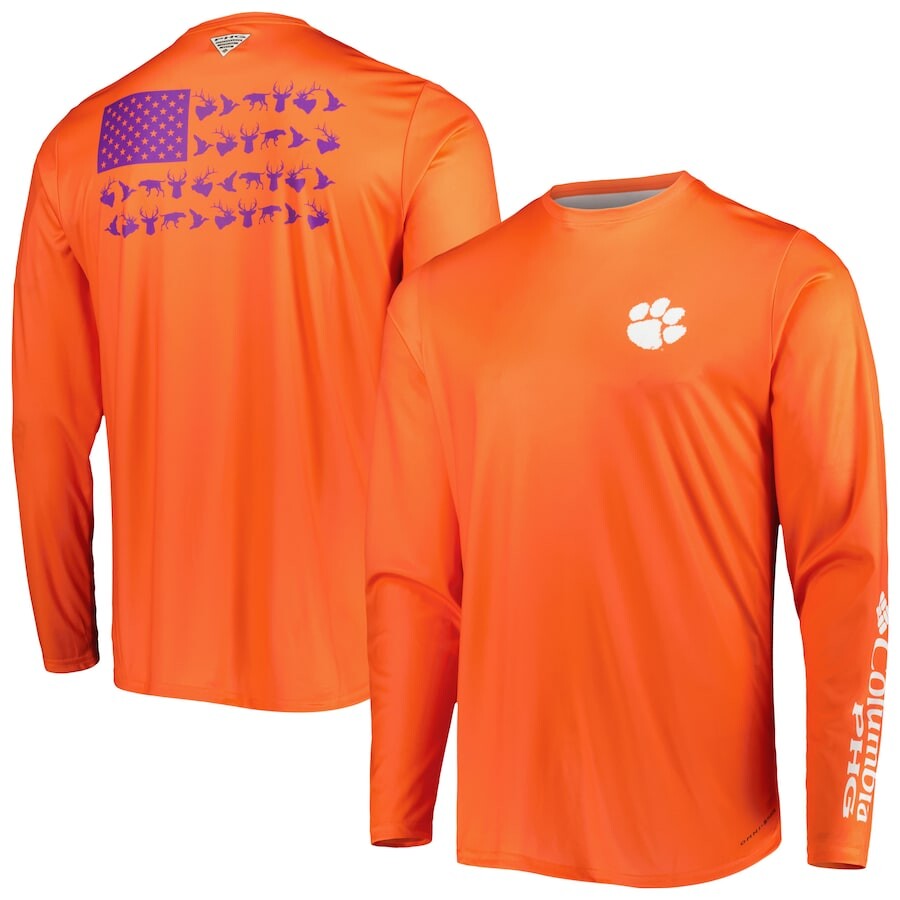

Футболка с длинным рукавом Columbia Clemson Tigers, оранжевый