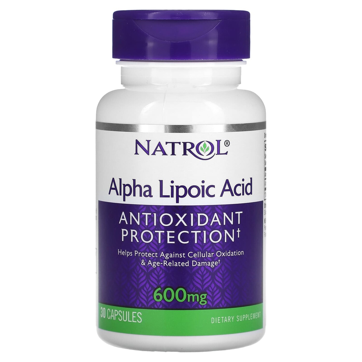 

Альфа-липоевая кислота, 600 мг, 30 капсул, Natrol