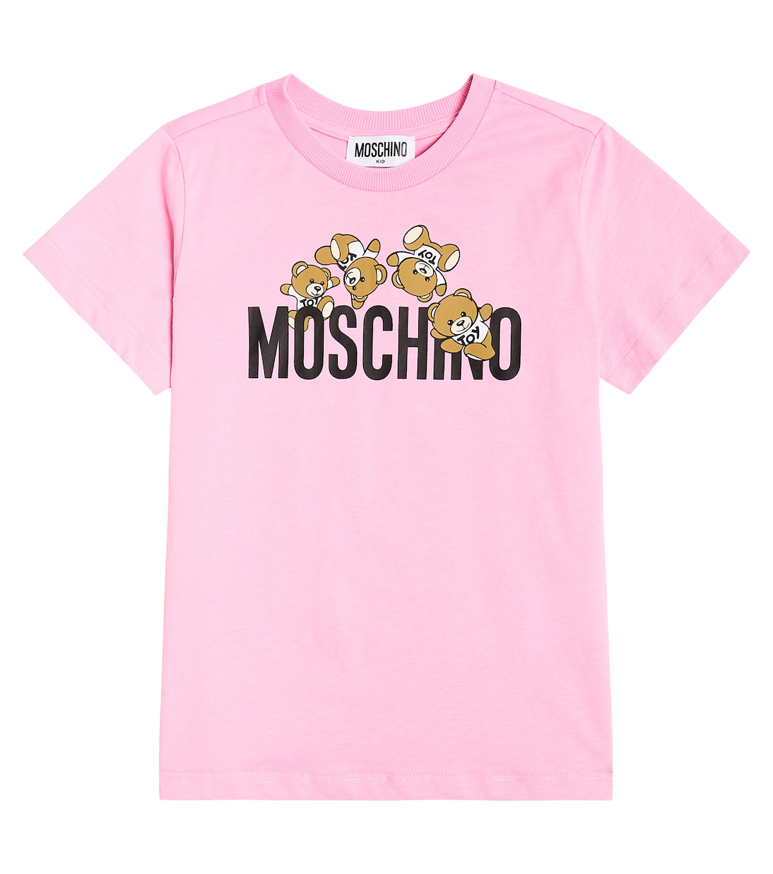 Футболка из хлопкового джерси с принтом Moschino, розовый