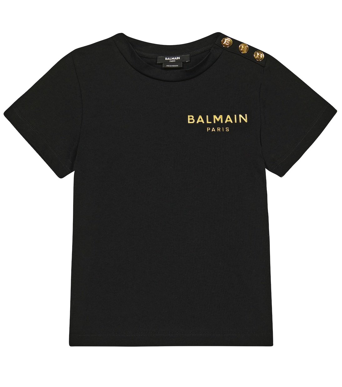 

Хлопковая футболка с логотипом Balmain, черный