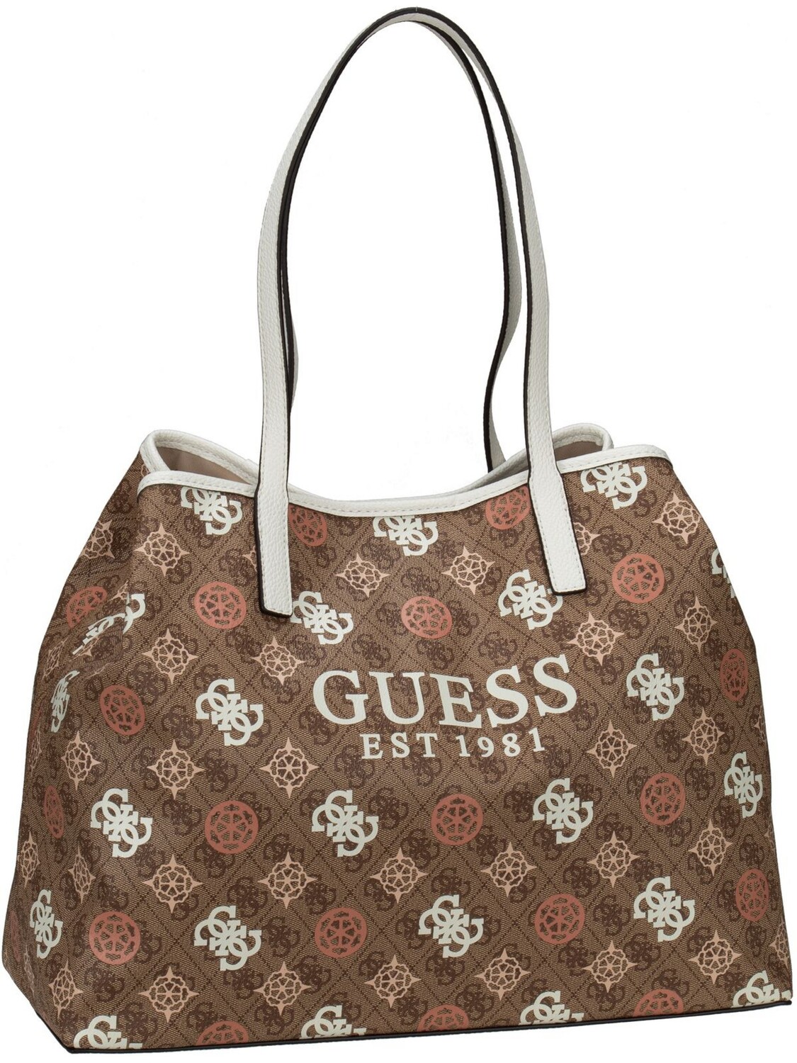 Сумка шоппер Guess Vikky II Large SG 18290, цвет Latte Logo Multi