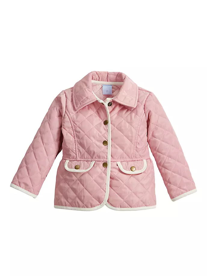 

Стеганая куртка с баской для маленьких девочек и девочек Bella Bliss, цвет pink ivory