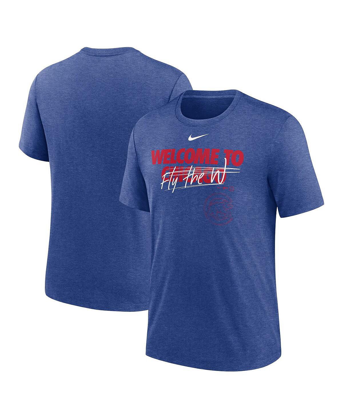 Мужская футболка Heather Royal Chicago Cubs Home Spin Tri-Blend Nike цена и фото