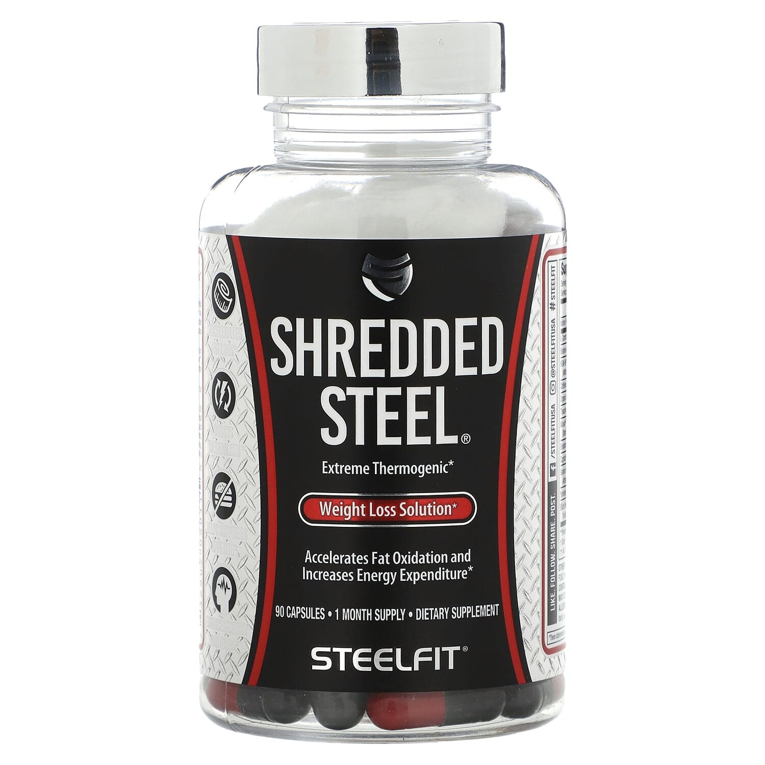 

Shredded Steel, средство для снижения веса, 90 капсул, SteelFit
