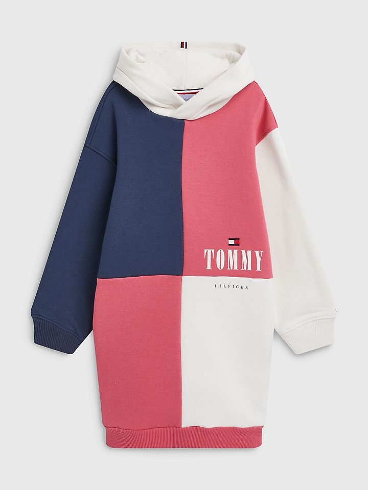 

Детское платье с капюшоном с цветными блоками Tommy Hilfiger