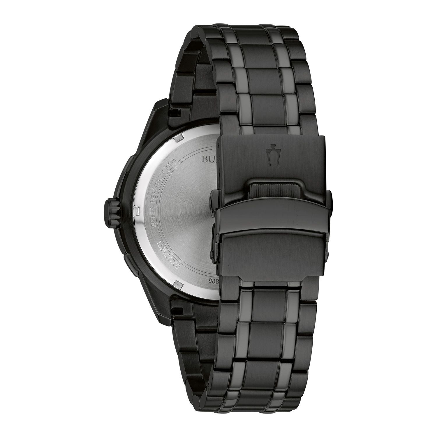 цена Мужские черные часы из нержавеющей стали — 98B361 Bulova