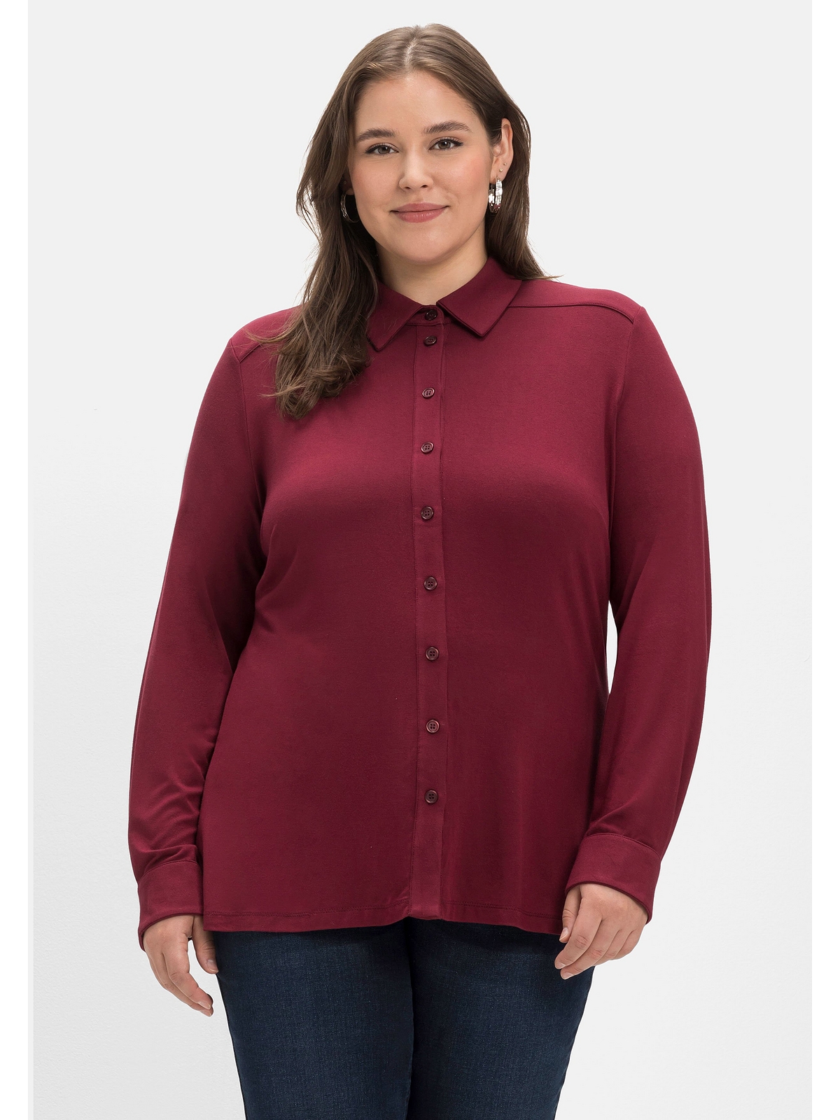 Блуза sheego Shirt, цвет weinrot