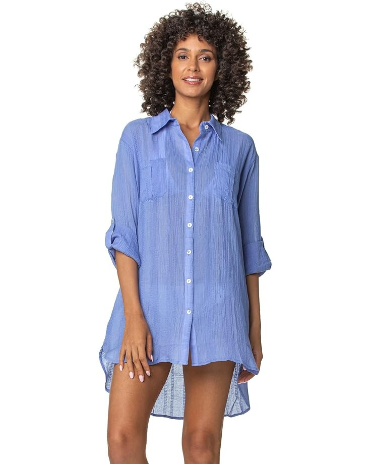 

Рубашка Helen Jon Relaxed Shirtdress, синий
