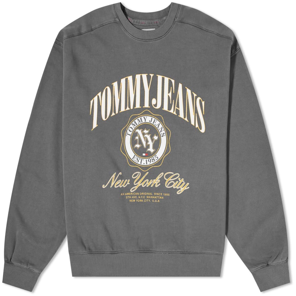 

Tommy Jeans TJM Boxy Luxe Университетский спортивный свитер с круглым вырезом, черный