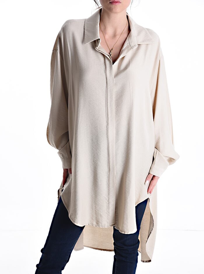 

Асимметричная туника оверсайз, цвет Linen