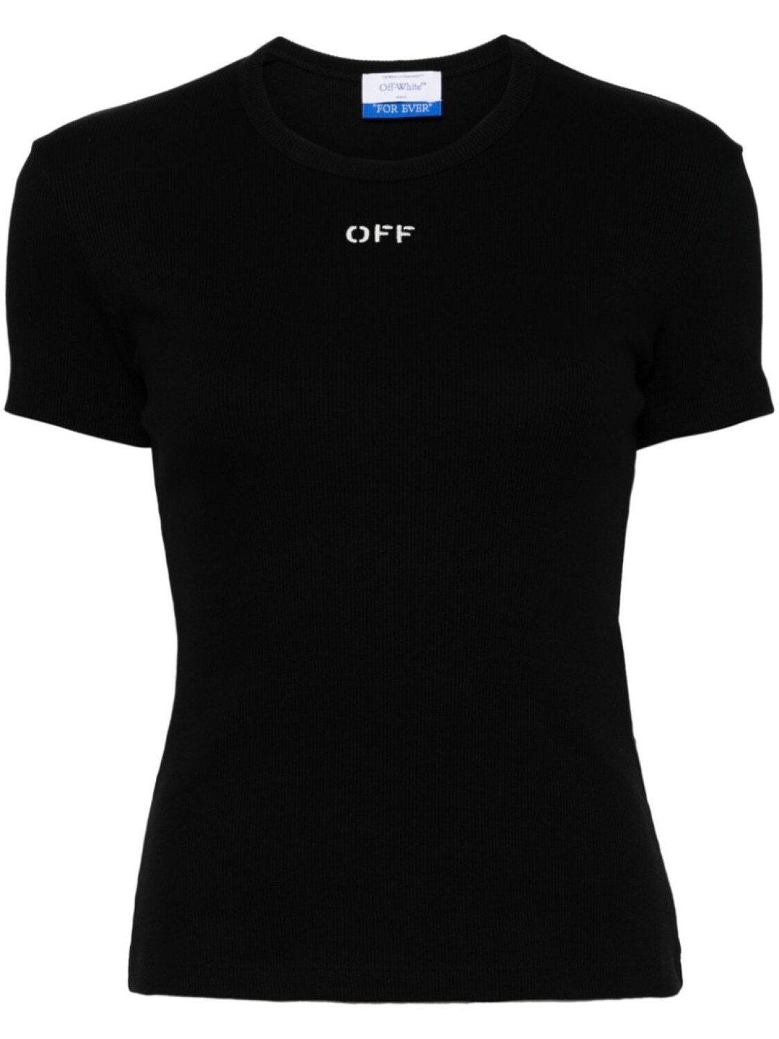 

Футболка в рубчик с вышивкой Off-White, черный