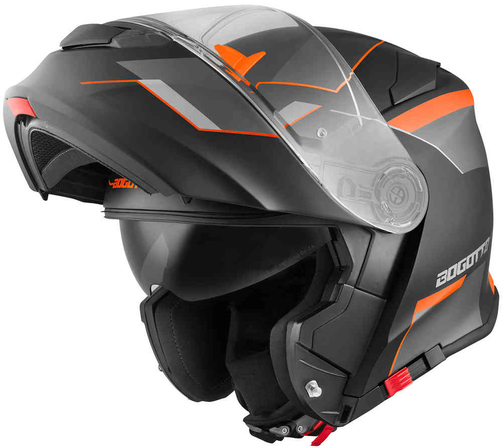 V271 Дельта-шлем Bogotto, черный матовый/оранжевый