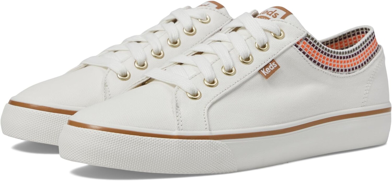 

Кроссовки Jump Kick Rib Knit Lace Up Keds, цвет Snow White Squares Canvas