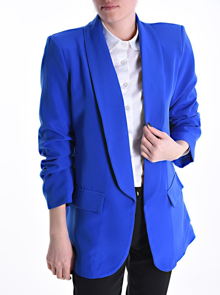 

Блейзер на подкладке, рукав 3/4, цвет Electric blue