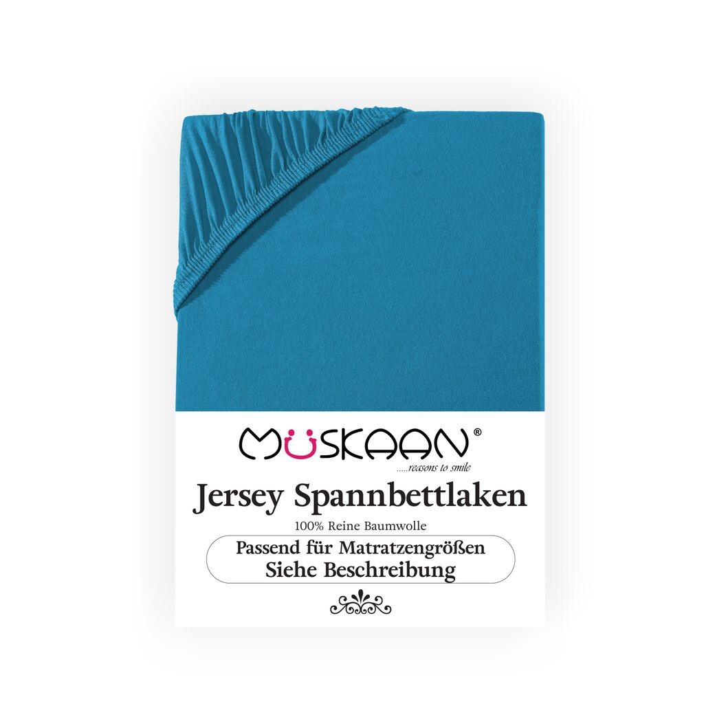 

Простыня Müskaan Jersey 180x200 - 200x220 бирюзовый для пружинных кроватей и простыней с водяными матрасами 100% хлопок