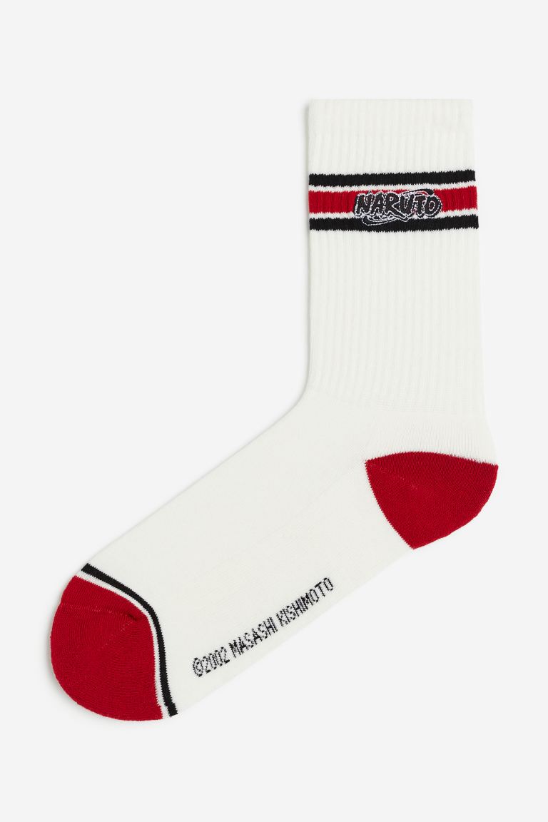 

Носки H&M Naruto Motif-detail, белый/красный