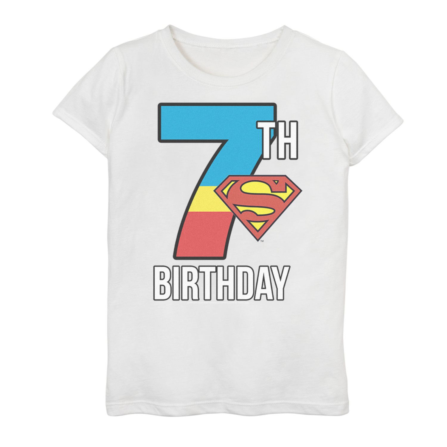 Футболка с плакатом на седьмой день рождения «Супермен» для девочек 7–16 лет Licensed Character