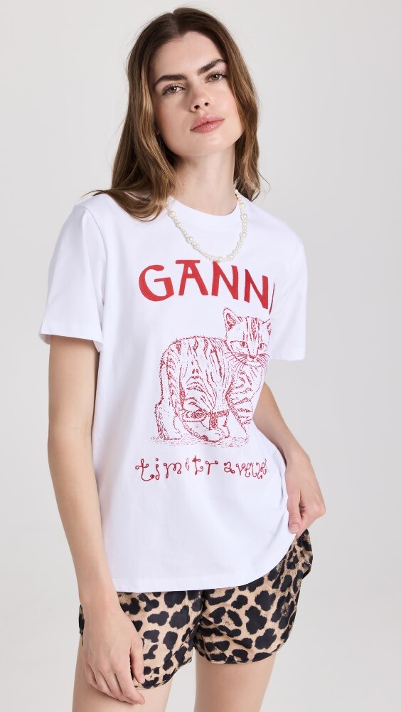 

Футболка GANNI Future Heavy Jersey Relaxed, белый