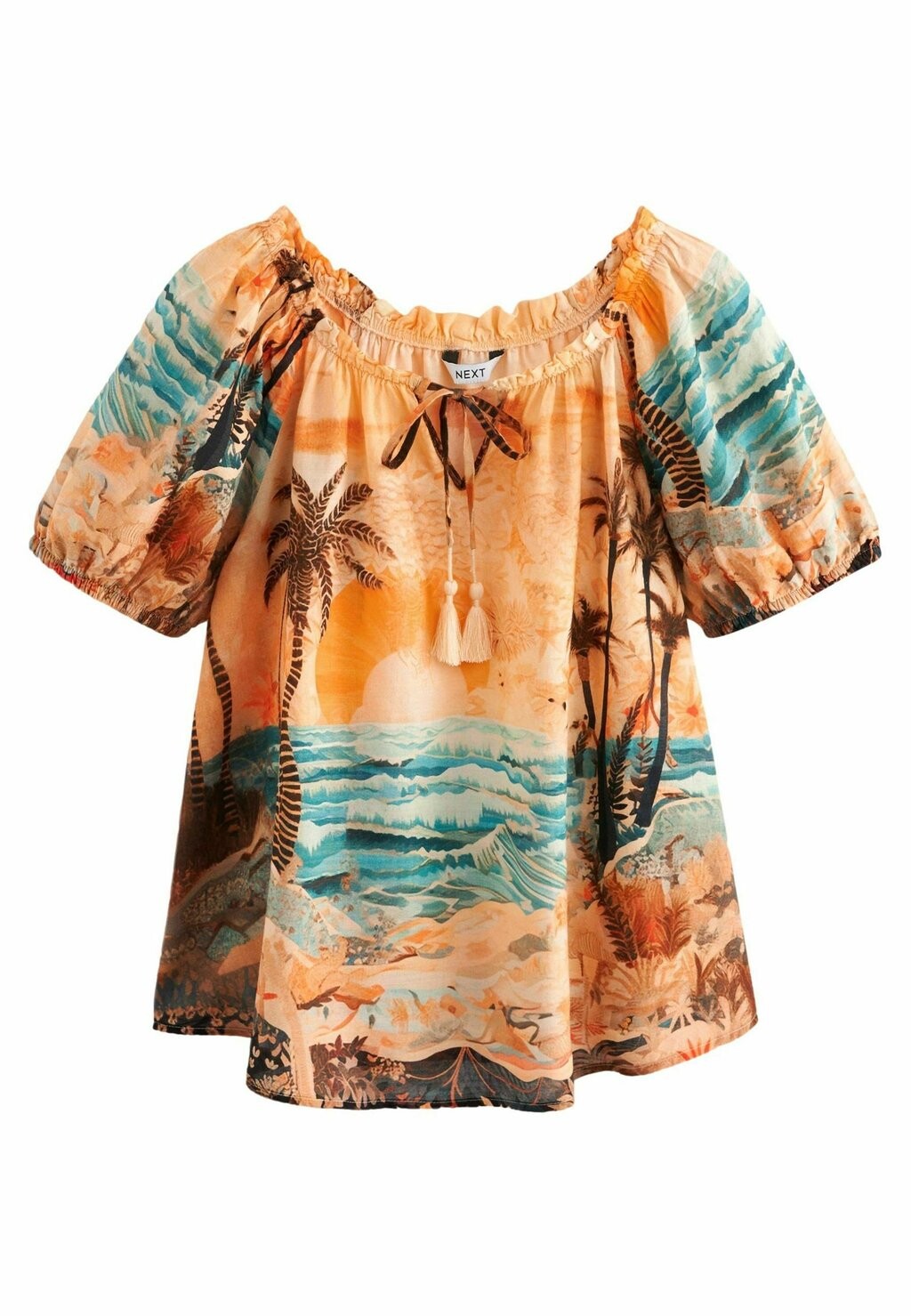 

Блуза SHORT SLEEVE TIE NECK BARDOT Next, оранжевый