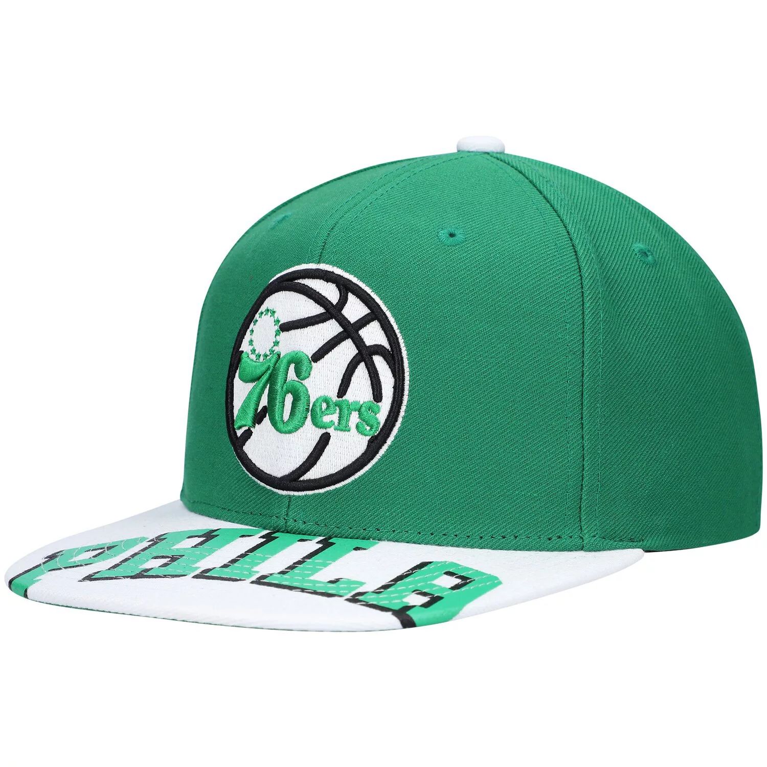 

Мужская кепка Mitchell & Ness x Lids зеленая/белая Philadelphia 76ers Current Reload 3.0 Snapback Hat