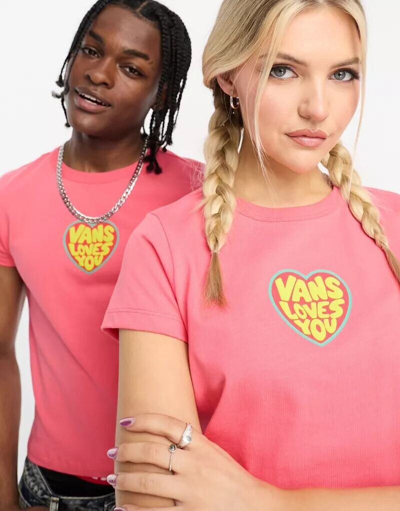 

Розовая футболка унисекс Vans Love is Kind