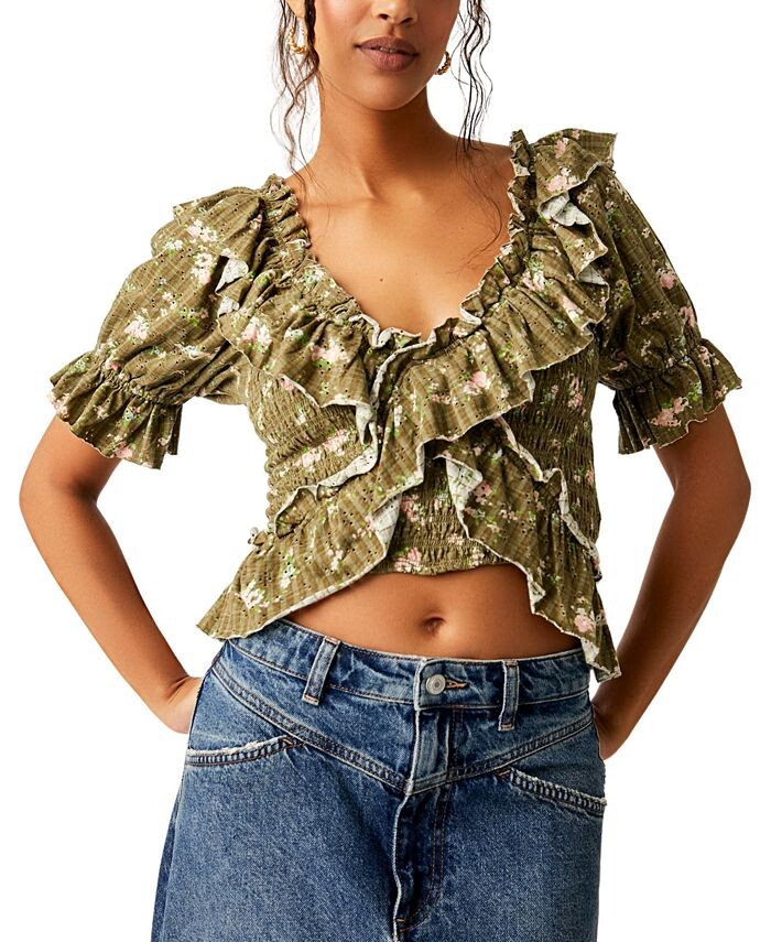 

Женский топ любимой девушки Free People, зеленый