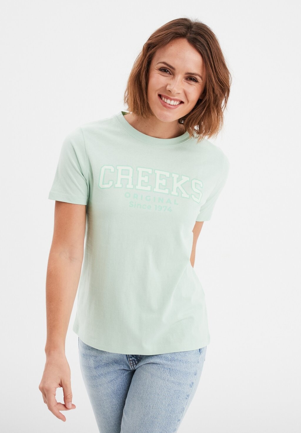 Футболка с принтом Creeks, цвет mint green цена и фото