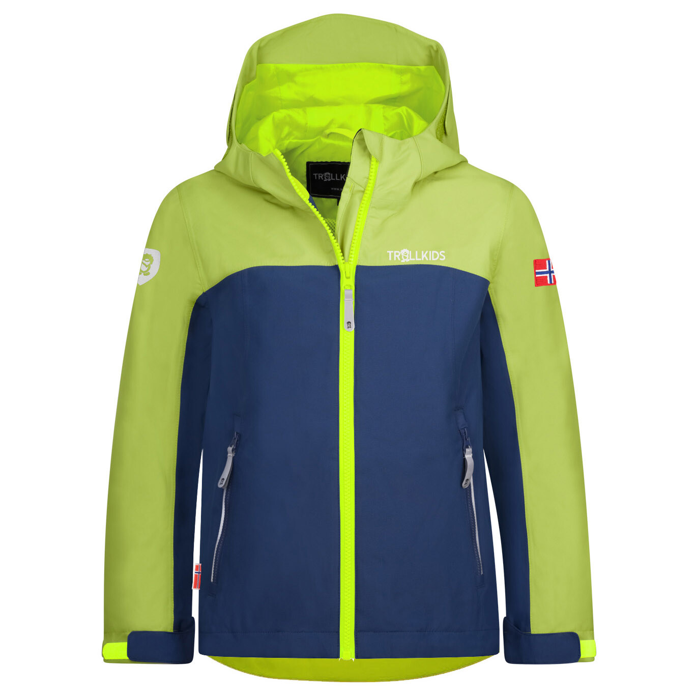 ветрозащитный жилет trollkids kid s balestrand vest цвет kiwi mystic blue green lizard Дождевик Trollkids Kid's Telemark, цвет Kiwi/Mystic Blue