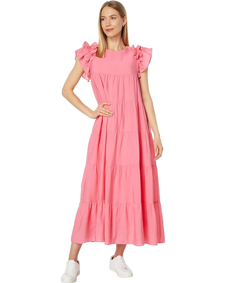 цена Платье English Factory Tiered Ruffle Maxi, цвет Roses
