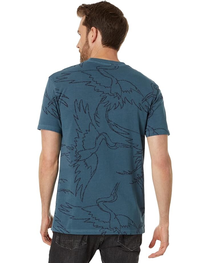 

Футболка Superdry Vintage Overdyed Printed Tee, цвет Blue Bottle Overdye