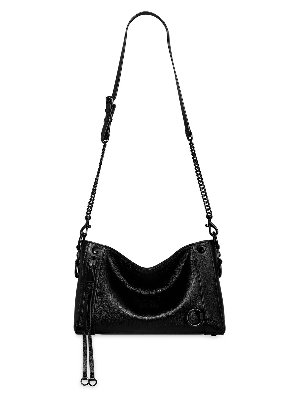 Кожаная сумка через плечо Mini Mab Rebecca Minkoff, черный украшенная кожаная сумка через плечо rebecca minkoff цвет valentine