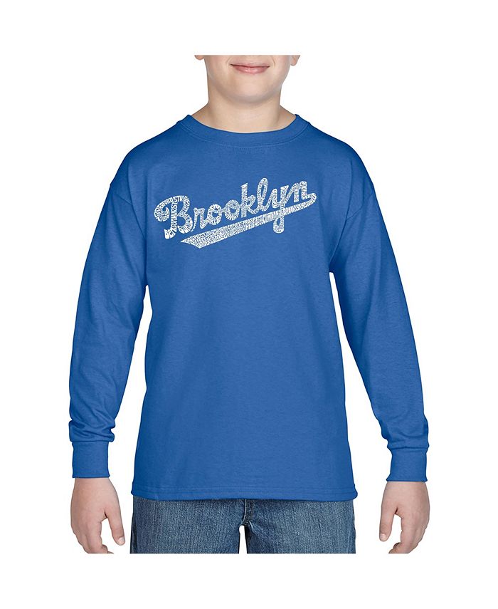 Футболка с длинным рукавом Big Boy's Word Art — Brooklyn Neighborhoods LA Pop Art, синий brooklyn neighborhoods мужская футболка с длинным рукавом с надписью word art la pop art