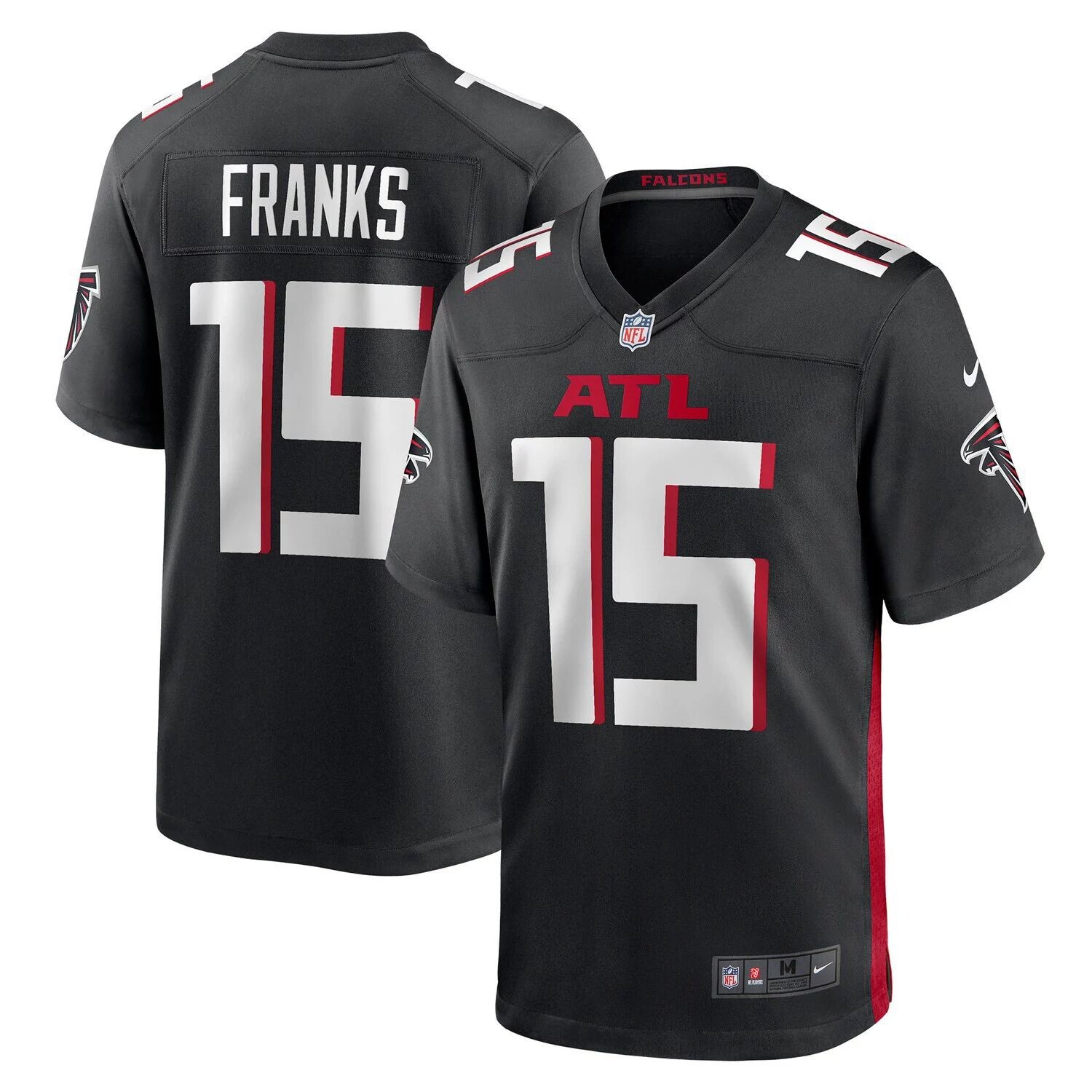 

Мужская черная игровая майка Feleipe Franks Atlanta Falcons Nike, Черный