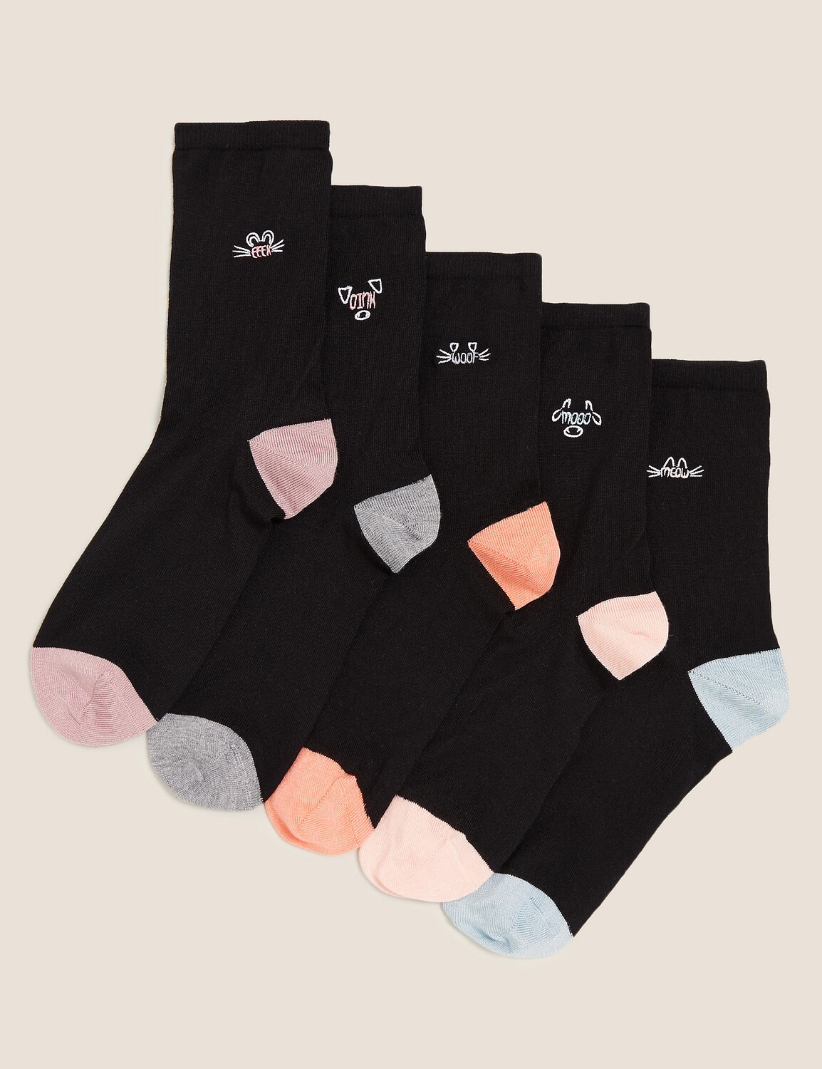 

5 пар носков до щиколотки Sumptuically Soft Marks & Spencer, черный