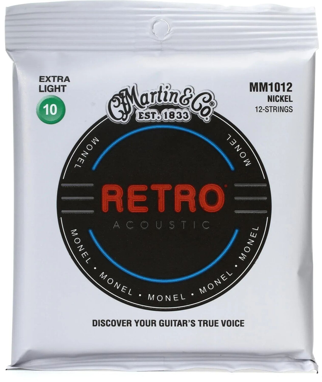 

Струны для акустической гитары Martin MM1012 Retro — .010-.047 Extra Light, 12-струнные