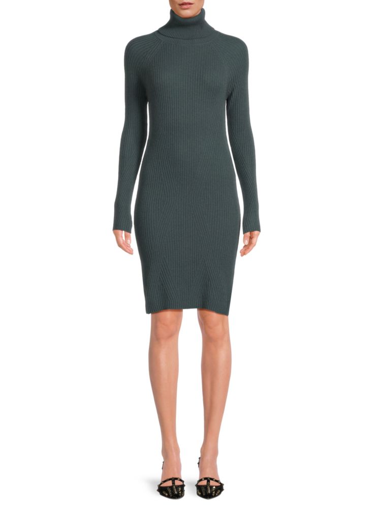 цена Платье-водолазка из кашемира в рубчик Qi Cashmere, цвет Kernwood