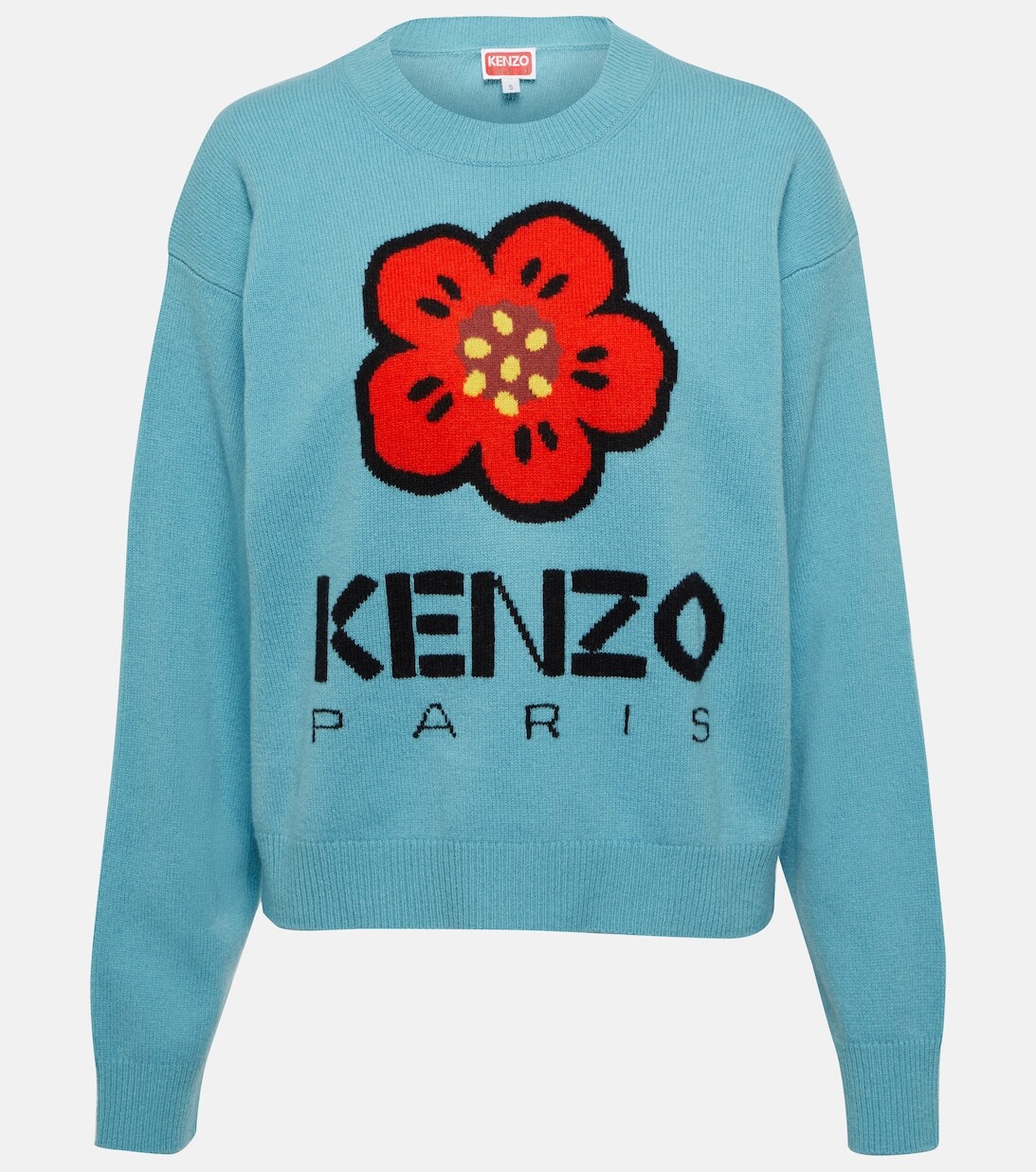 

Шерстяной свитер с интарсией Boke Flower KENZO, синий