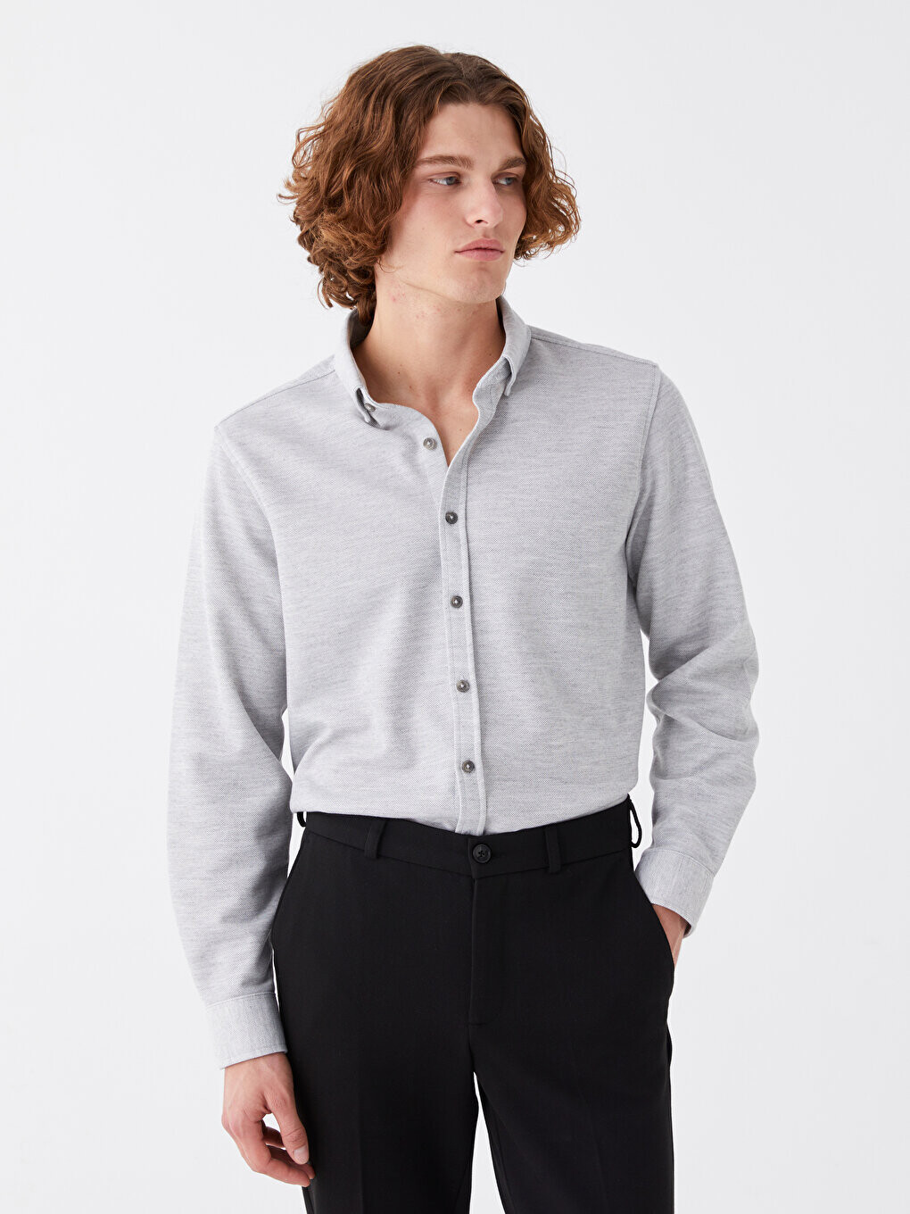 

Мужская рубашка Slim Fit с длинным рукавом SOUTHBLUE, серый