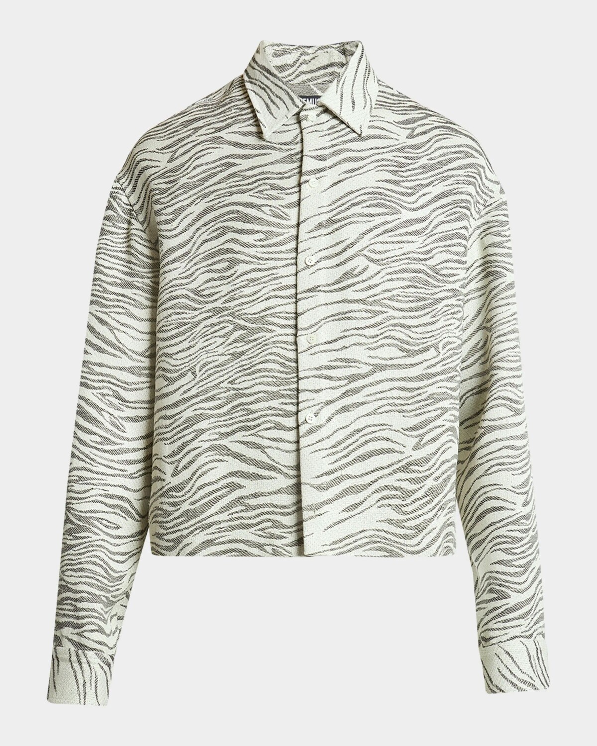 

Мужская жаккардовая спортивная рубашка с принтом зебры Jacquemus, цвет Jacquard Mottled Zebra