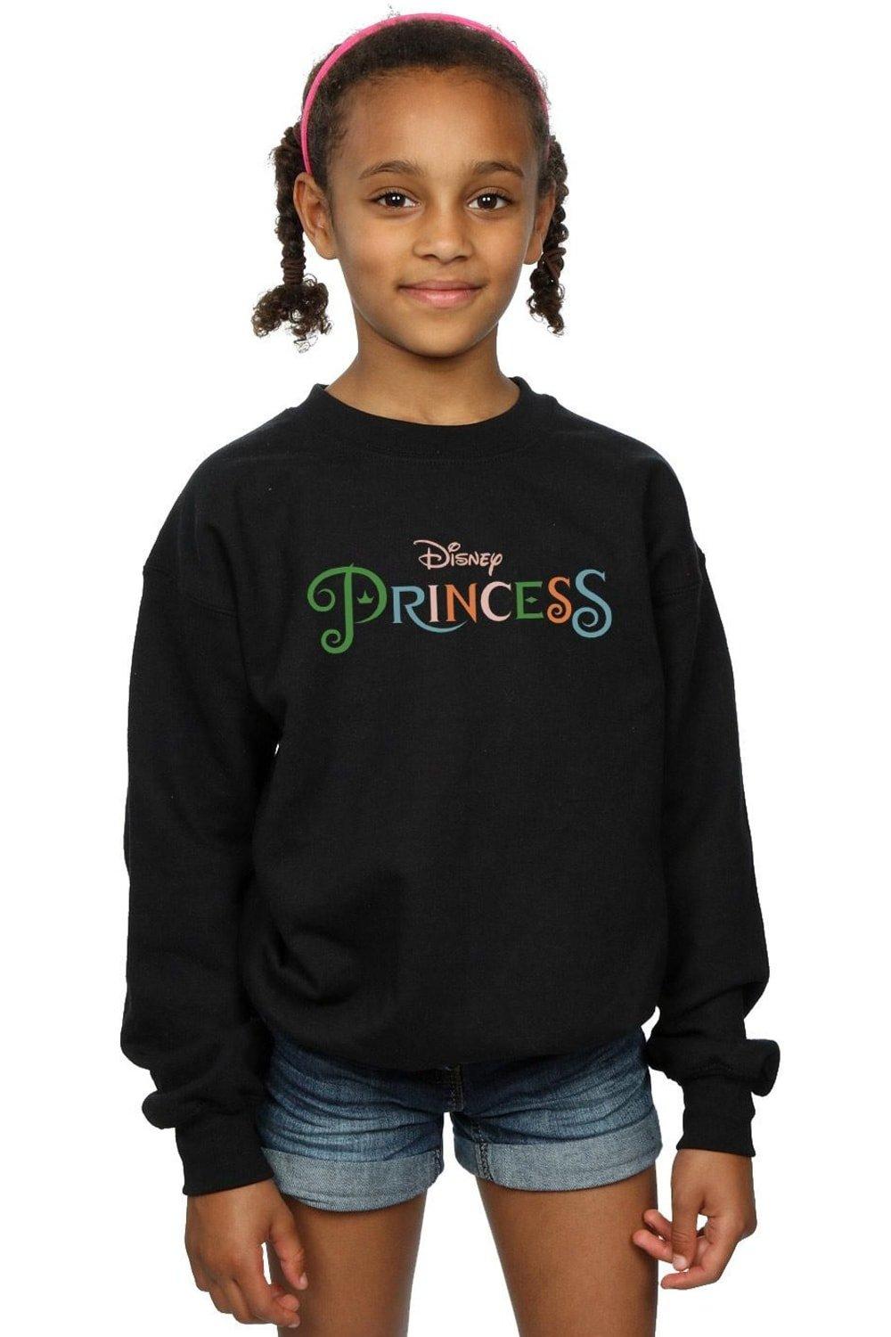 цена Толстовка с цветным логотипом Disney Princess, черный