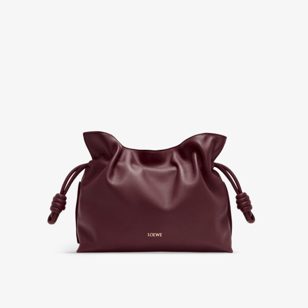 

Кожаный клатч flamenco с узлом Loewe, цвет dark burgundy