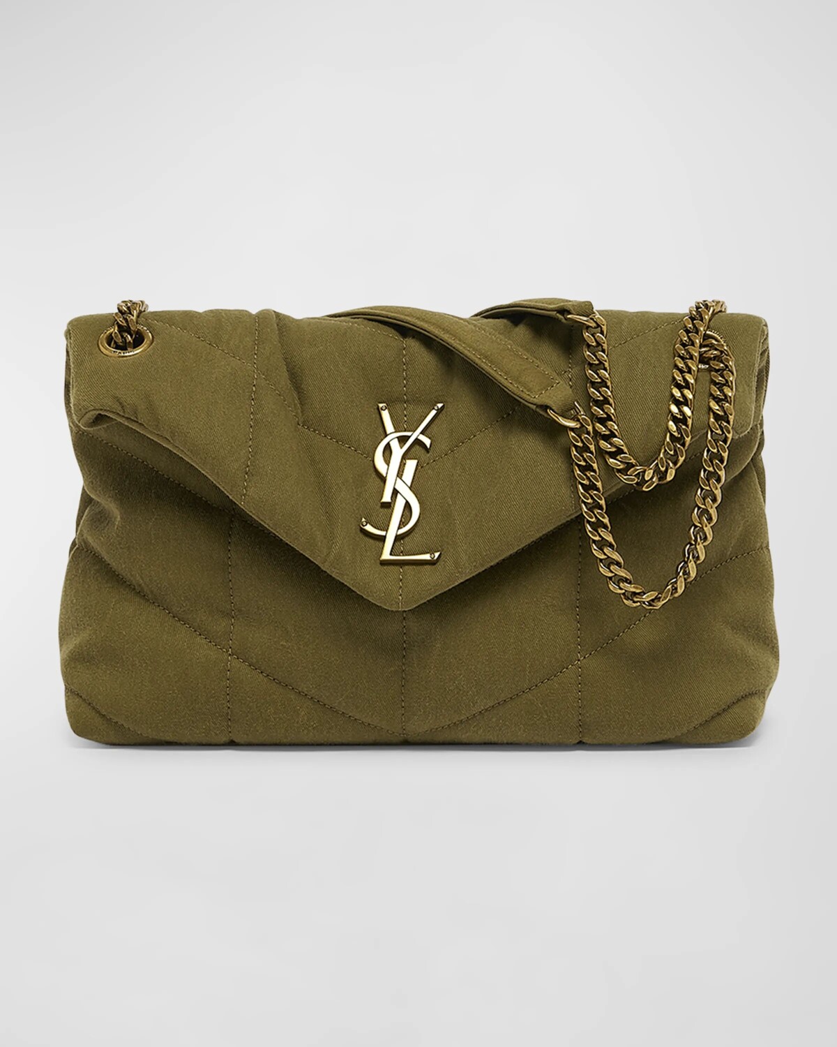 

Холщовая сумка через плечо Lou Toy YSL Saint Laurent, цвет Fir Green