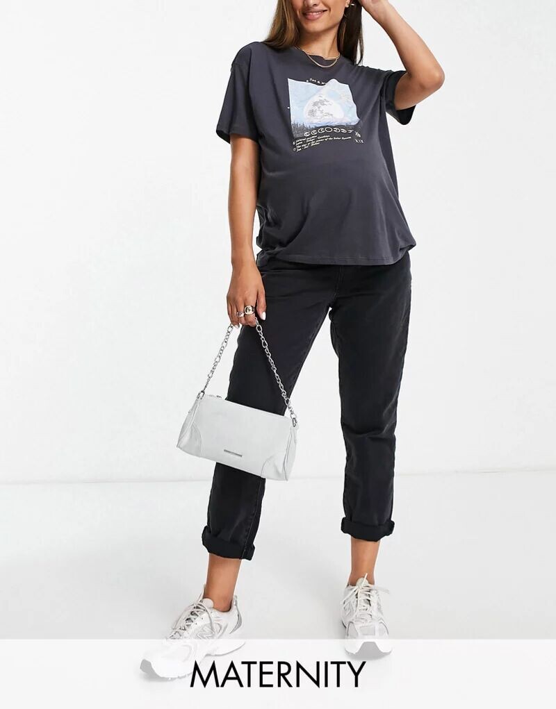 

DTT Maternity Lou винтажные черные джинсы для мамы Don't Think Twice